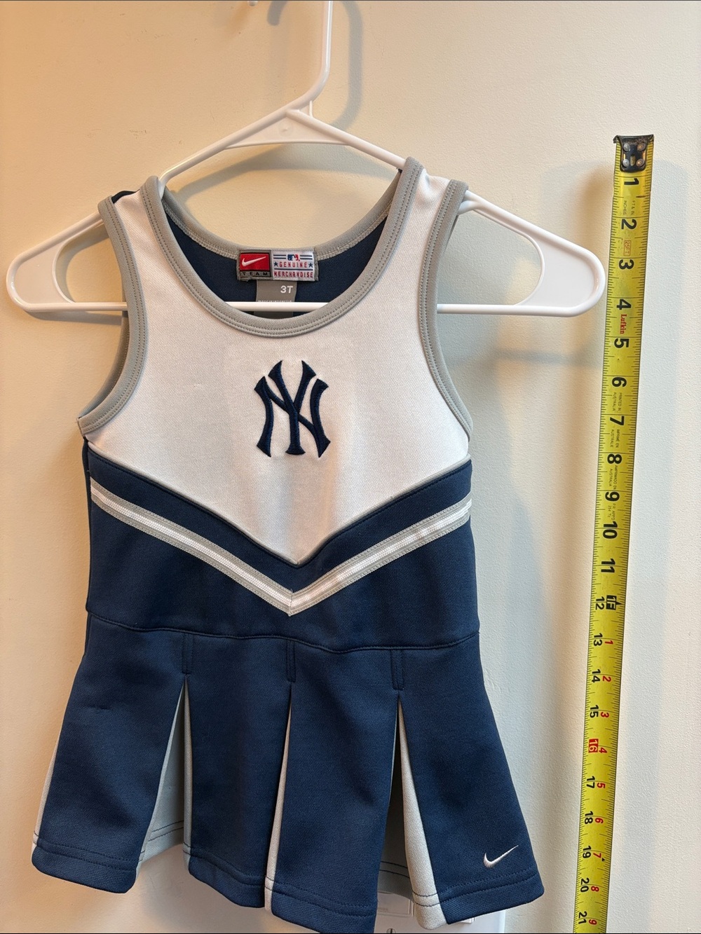 Nike Girls' New York Yankees Navy & White Cheer Dress - 3T Mint